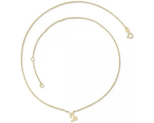 9K YELLOW GOLD CAPRICORN ZODIAC NECKLACE 40-45cm