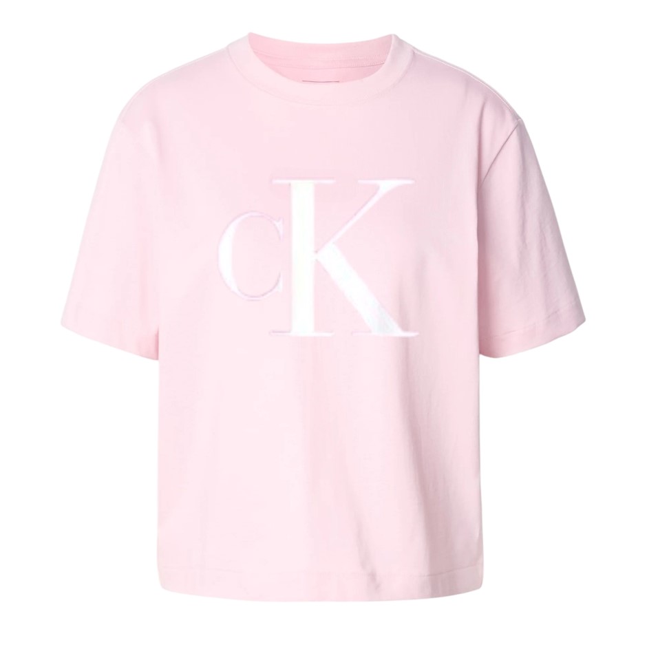 CALVIN KLEIN Women's Boxy Tee, Size S, 100% Cotton, Sweet Pink (W0S), 47804
