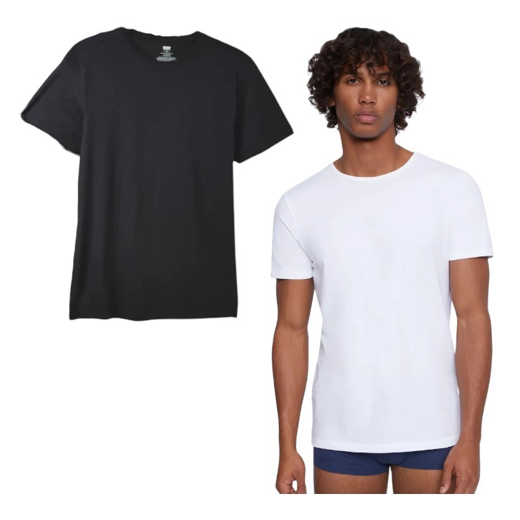 4 x LEVI'S Men's Crew Tees, Size XL, 100% Cotton, Black & White, 217413.