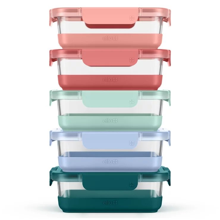ELLO Meal Prep Glass Storage 5 Piece Container Set. NB: Not in original box