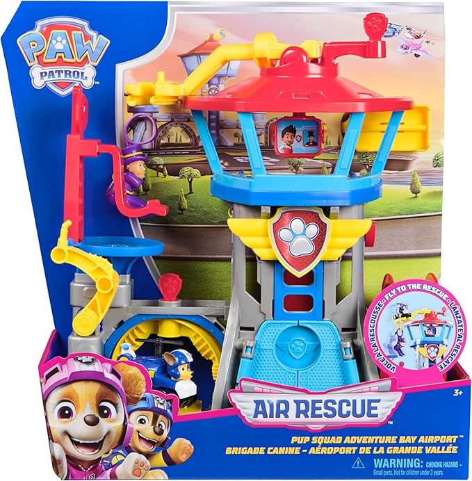 PAW PATROL: Air Rescue, Pup Squad Adventure Bay Airport Playset, with Chase