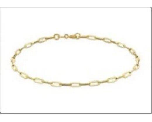 9K Yellow Gold THIN PAPER CHAIN Bracelet 18.5cm