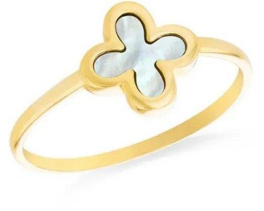 9K Yellow Gold MOP PETAL RING