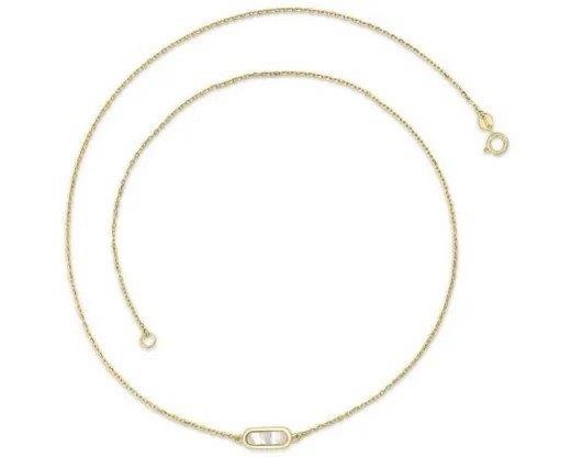 9K YELLOW GOLD MOP NECKLACE 45cm