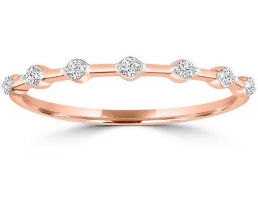 9K ROSE GOLD 0.10CT HI I1 DIAMOND RING