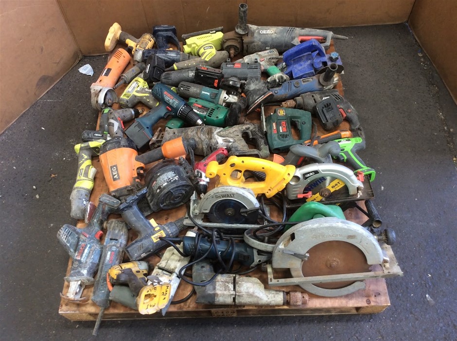 Mixed Brand Electric Power Tools Including Drills + Angle Grinders + Circul