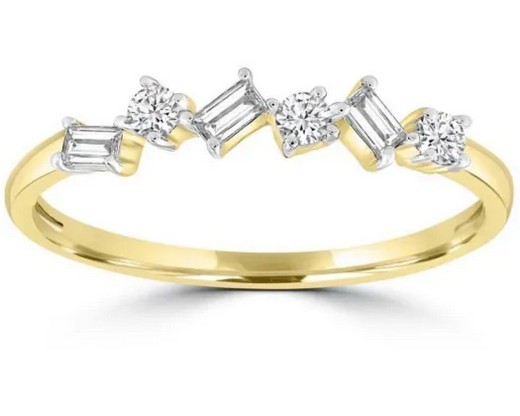 9K Yellow GOLD 0.10CT HI I1 DIAMOND RING