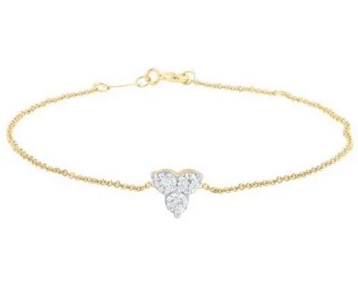 9K Yellow GOLD 0.15CT HI I1 DIAMOND Bracelet 17+2cm