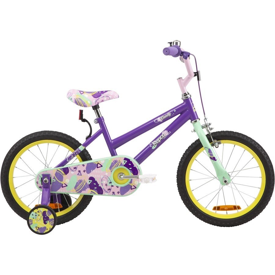 REPCO Candy BMX Coaster Bike 40cm with Training Wheels, Pink/Purple. NB: as