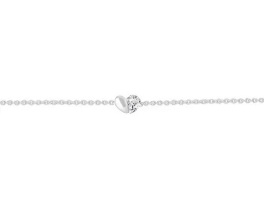 9K WHITE GOLD 0.15ct F VS LAB DIAMOND PEAR HEART BRACELET 17+2cm