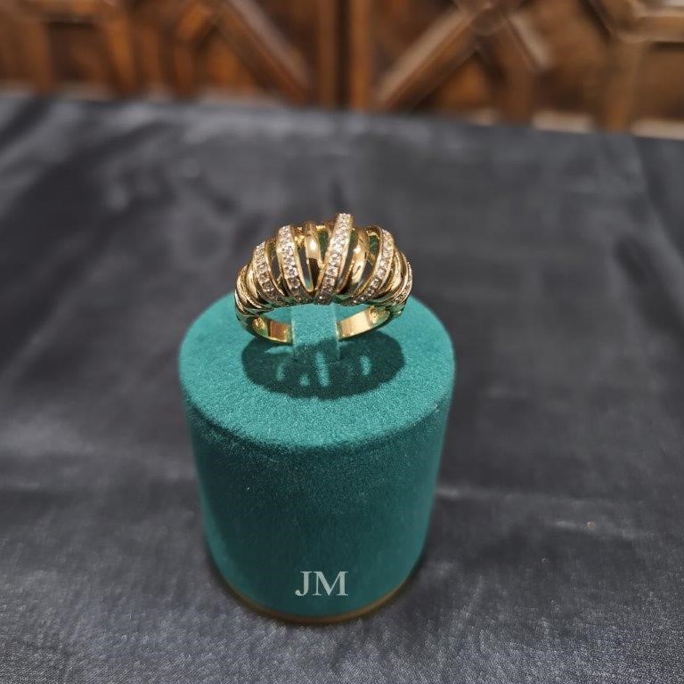 18K/ITALY Solid Yellow Gold Filled Ring -Quality Guarantee-9 US