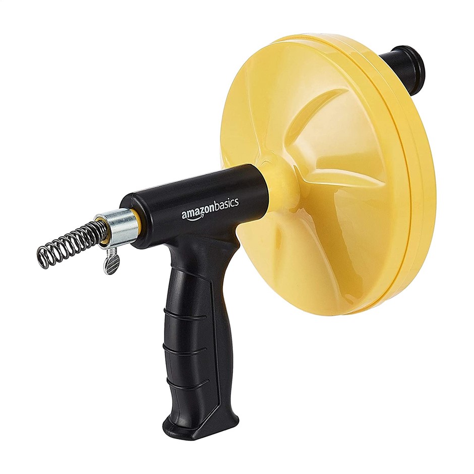 AMAZON BASIC Plumbing Snake and Storage Bag, 25ft, Suited for 1-1/4 Through