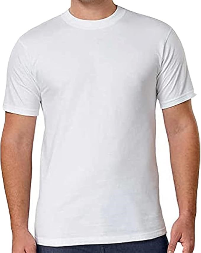 Kirkland Signature Men's Crew Neck T-Shirts 100% Cotton (Pack of 6) (White,