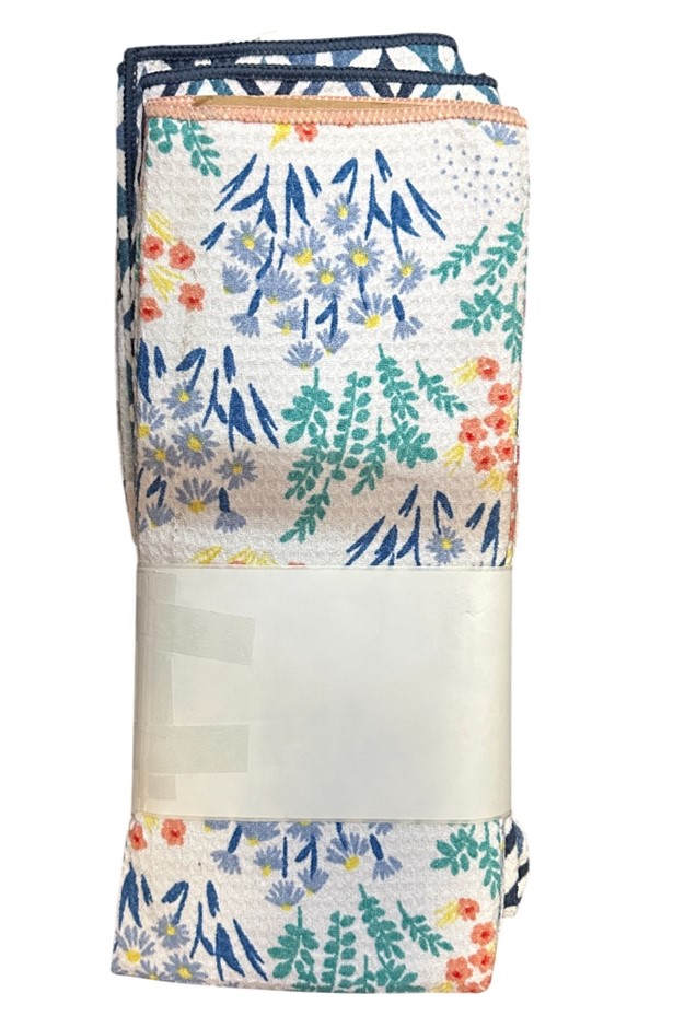 MICROFIBER Kitchen Towels, 5 Pack, Assorted Colours