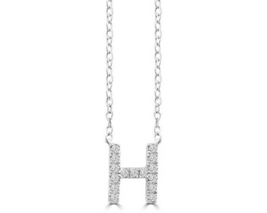 9K WHITE GOLD 'H' 0.09 HI I1 DIAMOND NECKLACE 40+5cm