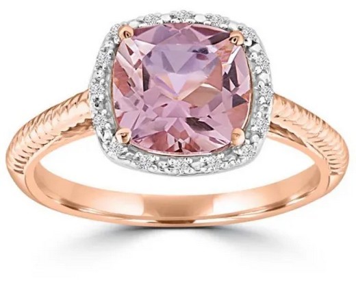 9K RSE GLD 0.05CT HI I1 DIAMOND PNK AMYST