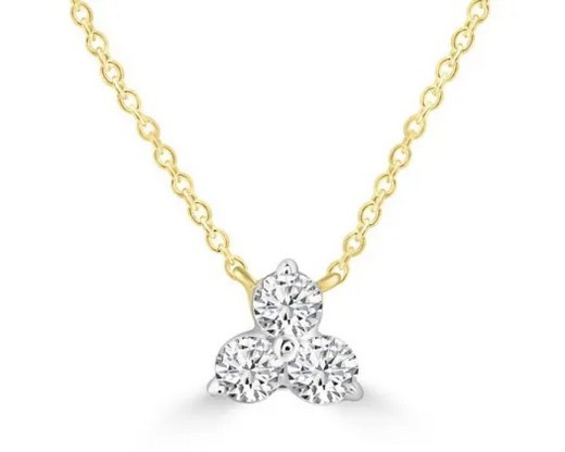 9K YELLOW GOLD 0.15CT HI I1 DIAMOND NECKLACE 40+5cm