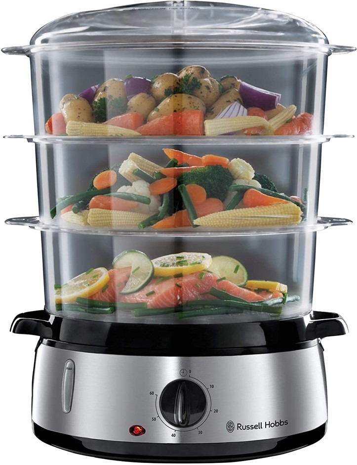 RUSSELL HOBBS 9L Food Steamer, 3 Tier Capacity, Stainless Steel., Colour: S