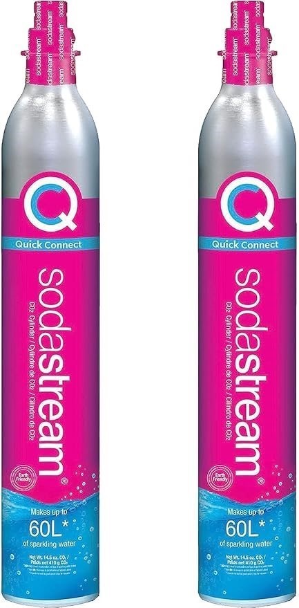2 x SODASTREAM Quick Connect CO2 Cylinder, 60L. N.B: 1 Cylinder is not seal