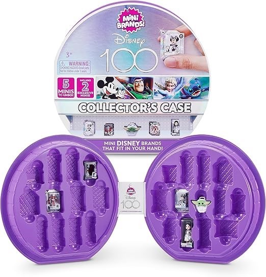 2 X MINI BRANDS Disney 100 Platinum Collector's Case by ZURU with 2 Exclusi