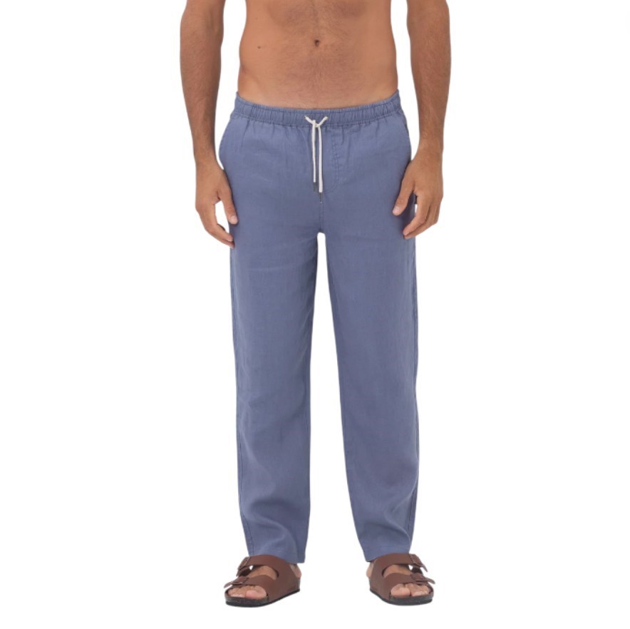 COAST Men's French Linen Pant, Size 3XL, 100% Linen, Denim Blue, 21CCC500.