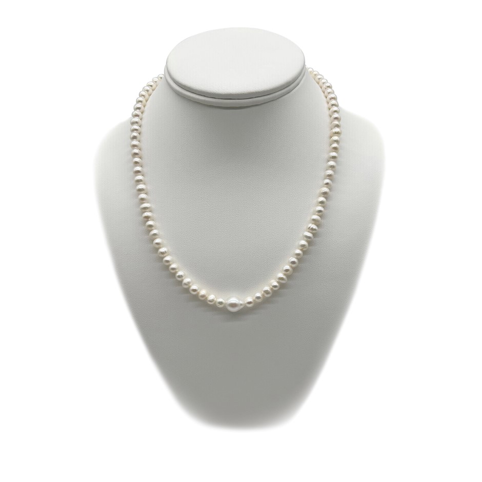 6mm Potato & Baroque Pearls Necklace