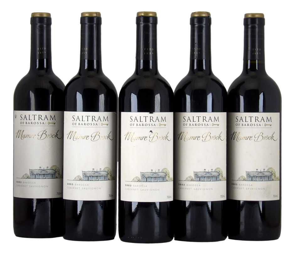 Saltram Mamre Brook Cabernet Sauvignon 2003 (5x 750mL), SA.