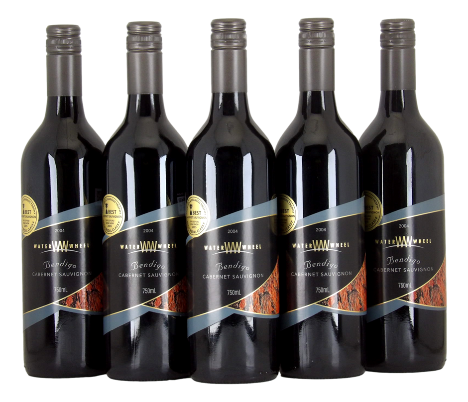 Water Wheel Cabernet Sauvignon 2004 (5x 750mL), VIC.