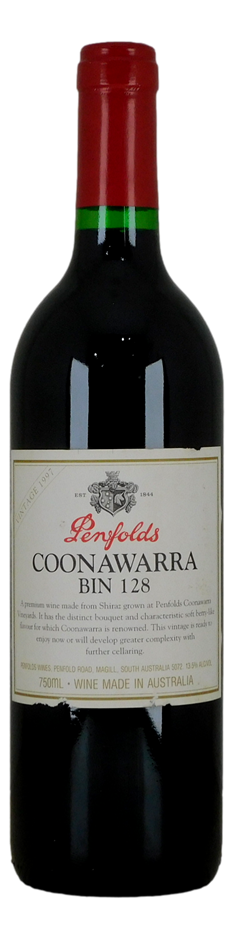 Penfolds `Bin 128` Shiraz 1997 (1 x 750mL), Coonawarra, SA.