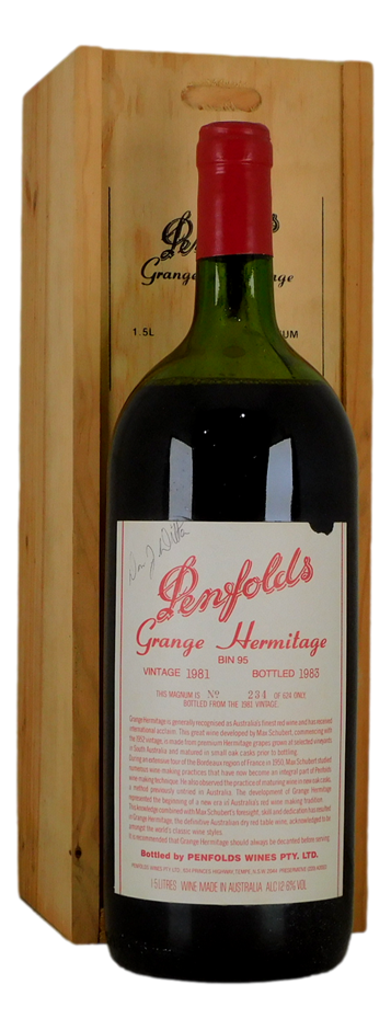 Penfolds Bin 95 Grange Hermitage 1981 Signed by Don Ditter (1x 1.5L Magnum)