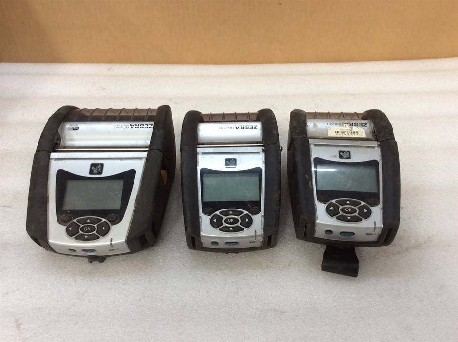 Zebra QLn220 and QLn220 Thermal Label Printers (Lot of 3)