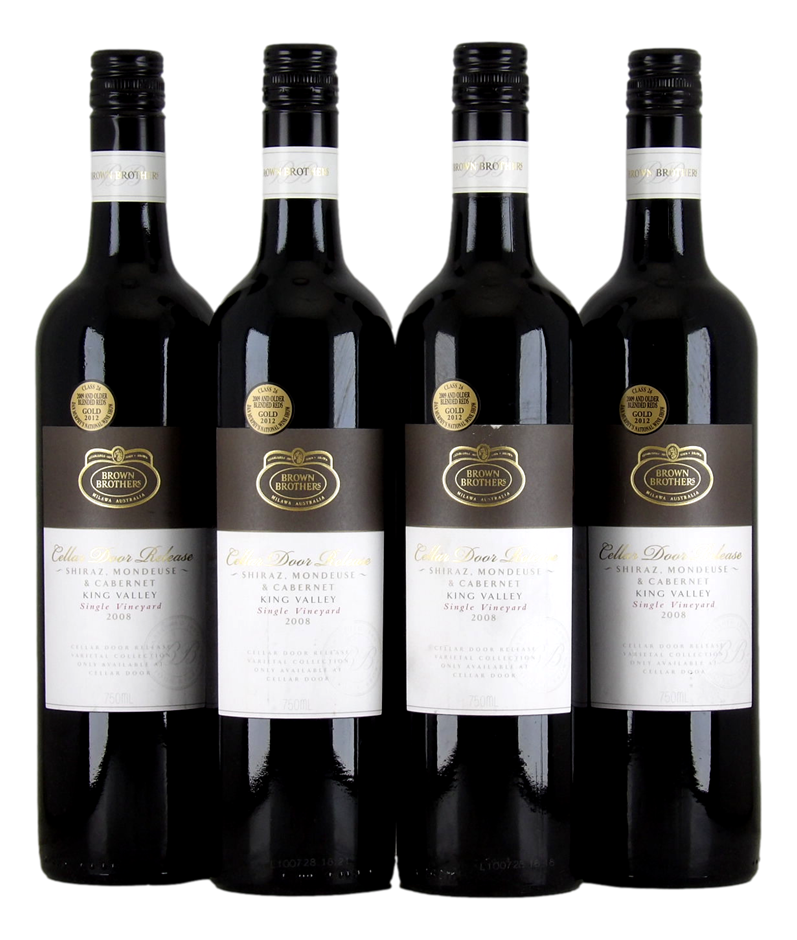Brown Brothers Shiraz, Mondeuse, Cabernet 2008 (4x 750mL), King Valley.
