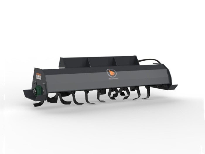 Unused 2025 Skid Steer Hydraulic Rotary Tiller Attachment 