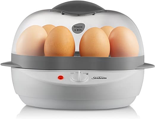 SUNBEAM EC1300 Poach and Boil Egg Cooker, Colour White. NB: Minor Use.