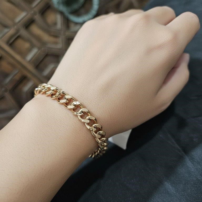 18KGold Filled/Italy Stamped  Cuban Bracelet -20cm