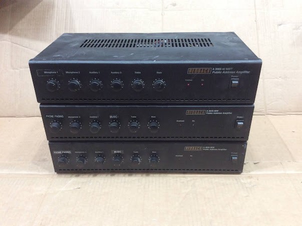 Redback A 2003 40W&A4040 60W Public Address Amplifiers (Lot of 3)