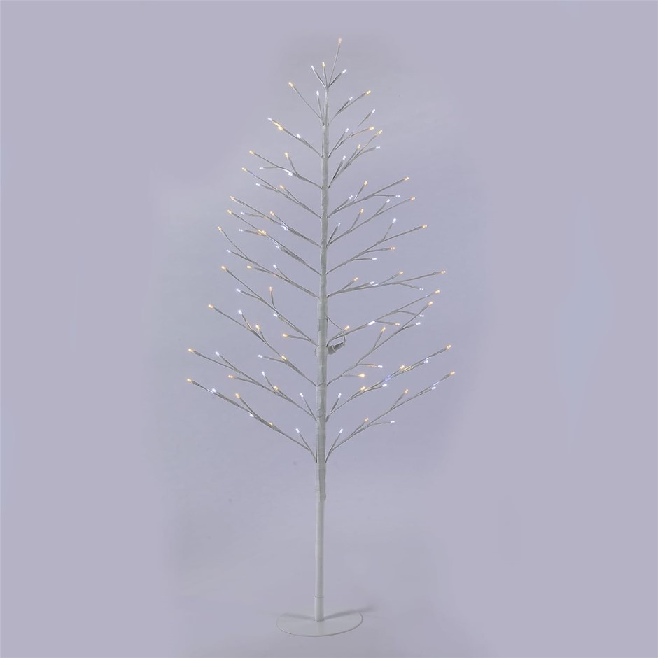 LEXI LIGHTING Flat White and Warm White Twig Tree, 100 LED Lights, Overall