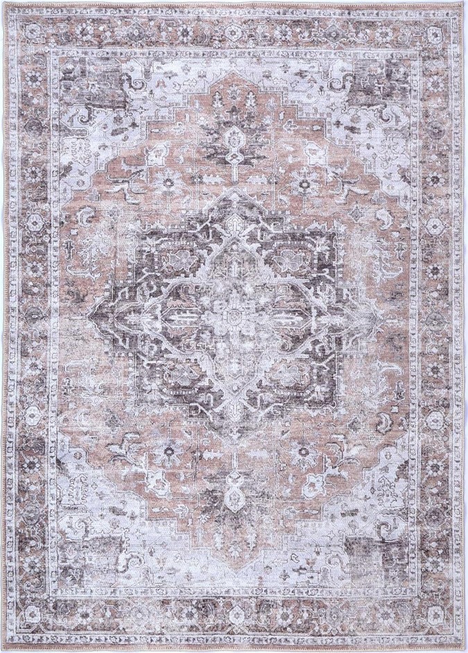 THE RUG Collective Distressed Vintage Cezanne Blush Area Rug Wipe Clean Mac