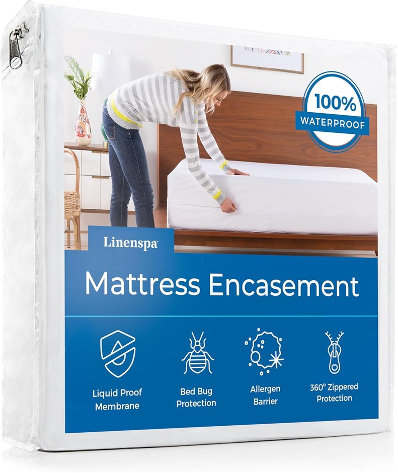 LINENSPA Zippered Encasement Waterproof, Dust Mite Proof, Bed Bug Proof, Hy