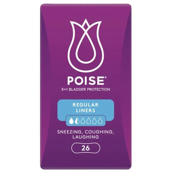 6 x POISE Liners For Bladder Leaks, Regular, 26pk.
