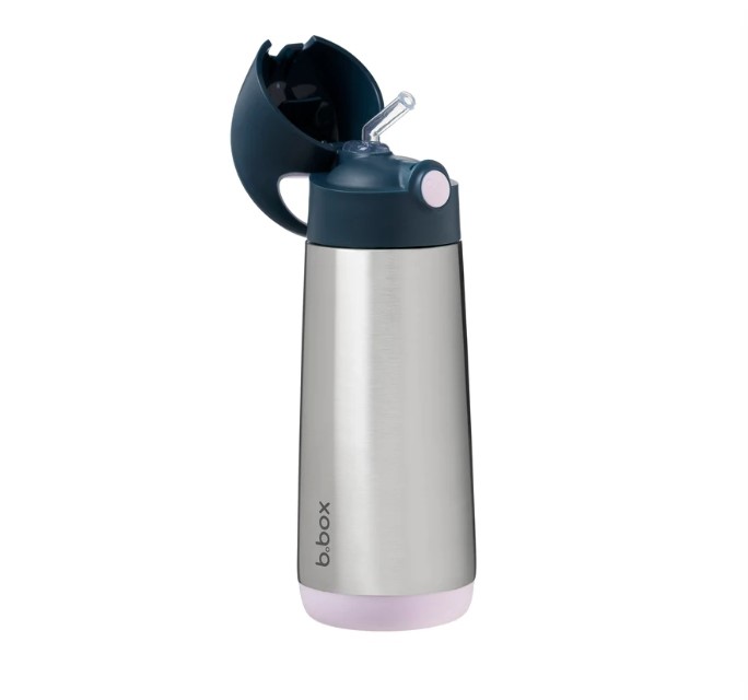 B.BOX Insulated Drink Bottle 500ml, Pink and Navy