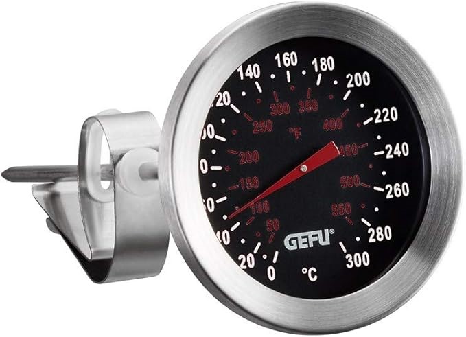 GEFU Sido Thermometer, Silver/Black, 21780 NB: Damaged Box