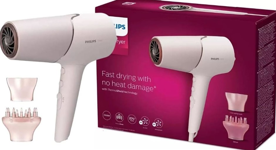 PHILIPS 5000 Series Hair Dryer, BHD530/00, Pearl Peach. NB: Not In Original