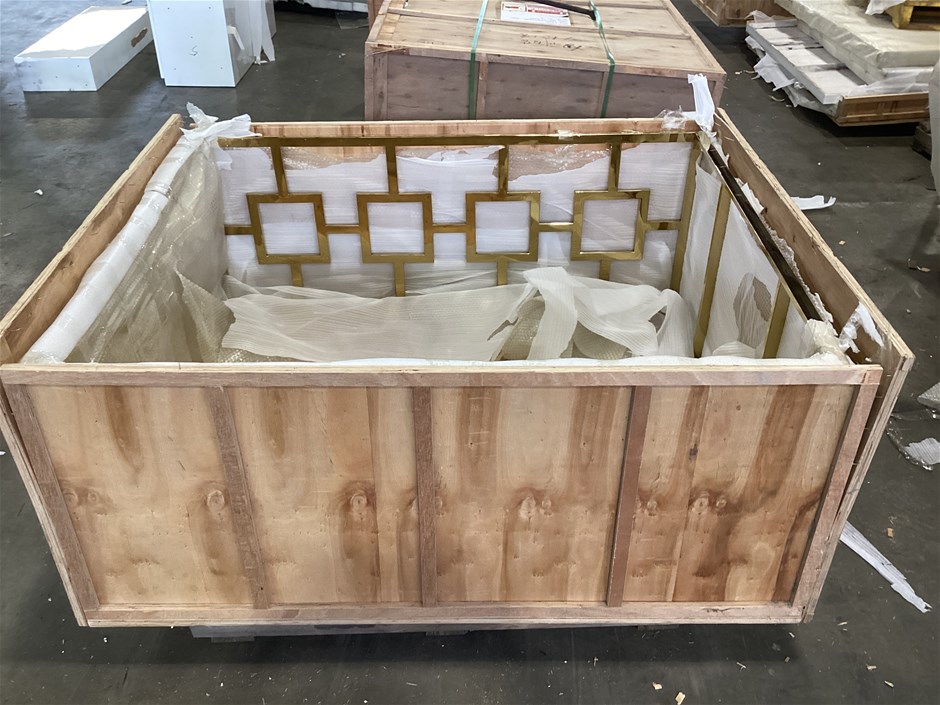 <p>Brass Look Shop Cabinet</p>