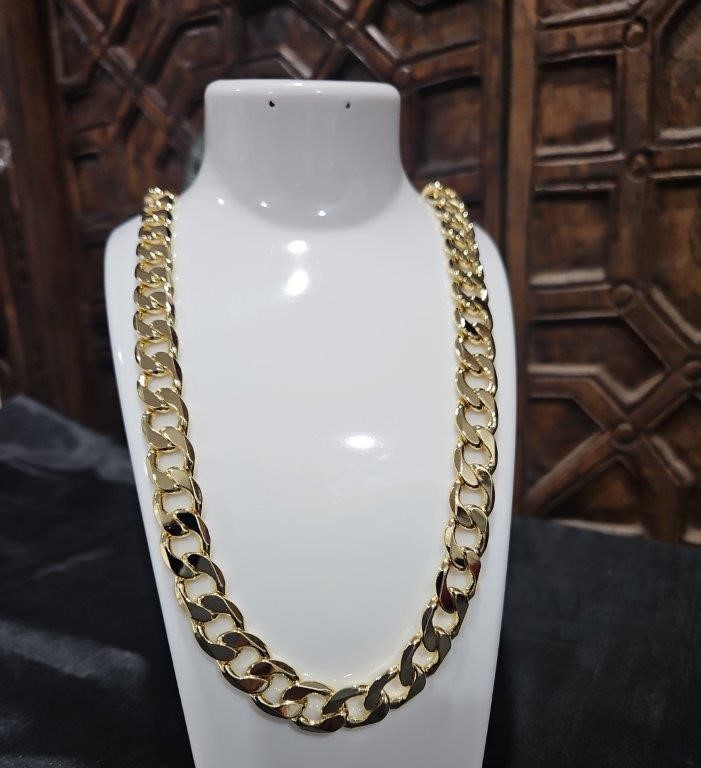18k Italy Stamped Heavy Yellow Gold Filled Chain-Quality Guarantee-60cm