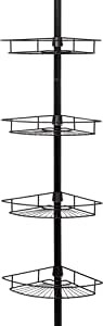 ZENNA HOME Bronze Shower Tension Pole Caddy, 4 Tier, Model No.: 2156HB.