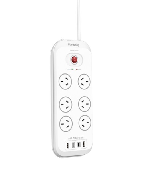 Huntkey SAC607C 6 Outlets Surge Protector Powerboard with 2x USB-A & 2x USB