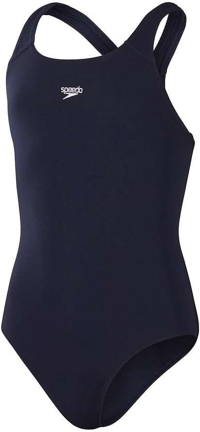 SPEEDO Womens Classic One Piece Swimsuit, Black/Lilac, 36 US