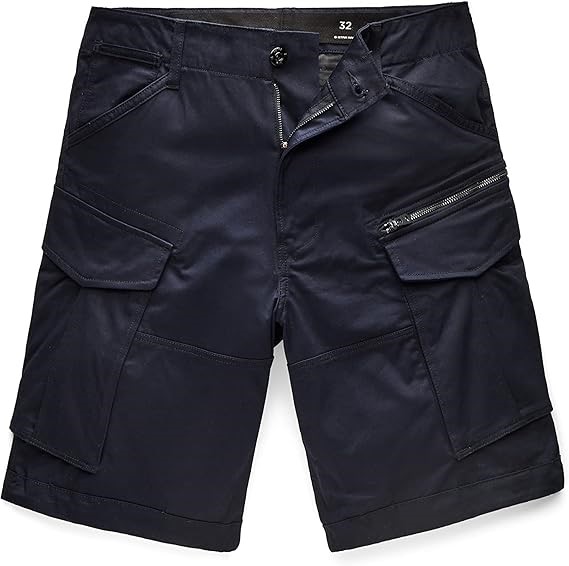 G-STAR RAW Mens Rovic Zip 3D Relaxed Fit Cargo Shorts, Mazarine Blue, Size:
