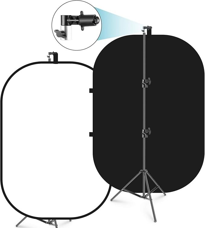 NEEWER 5x7ft/1.5x2m Chromakey Black Backdrop White Backdrop 2 in 1 Double S
